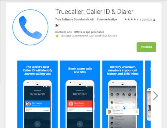 need a wifi connection for truecaller id